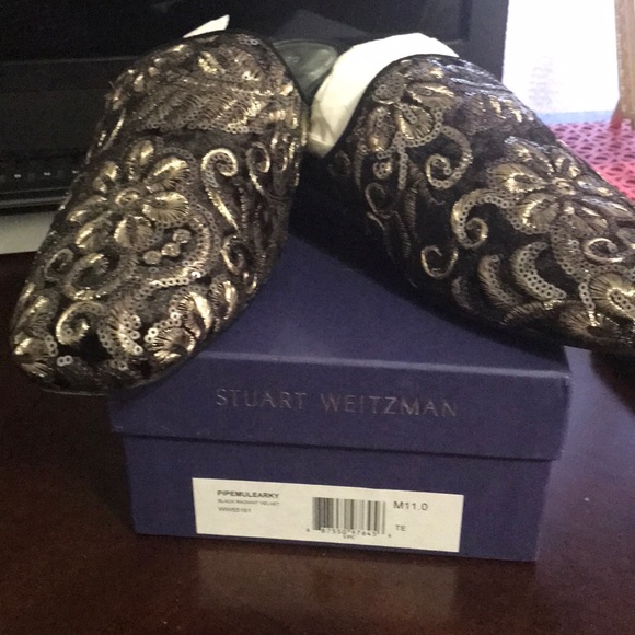 Stuart Weitzman black radiant velvet mule - Picture 3 of 8